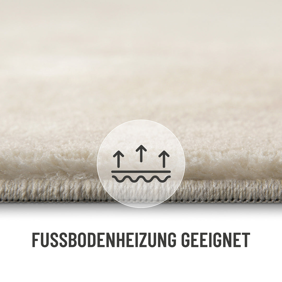 Eriksson Teppich creme beige Hochflor rechteckig