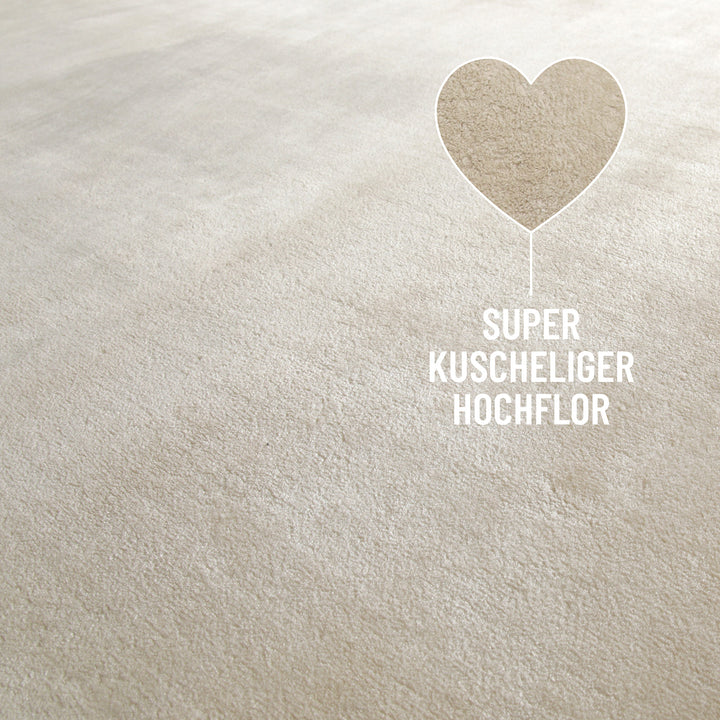 Eriksson Teppich creme beige Hochflor rechteckig