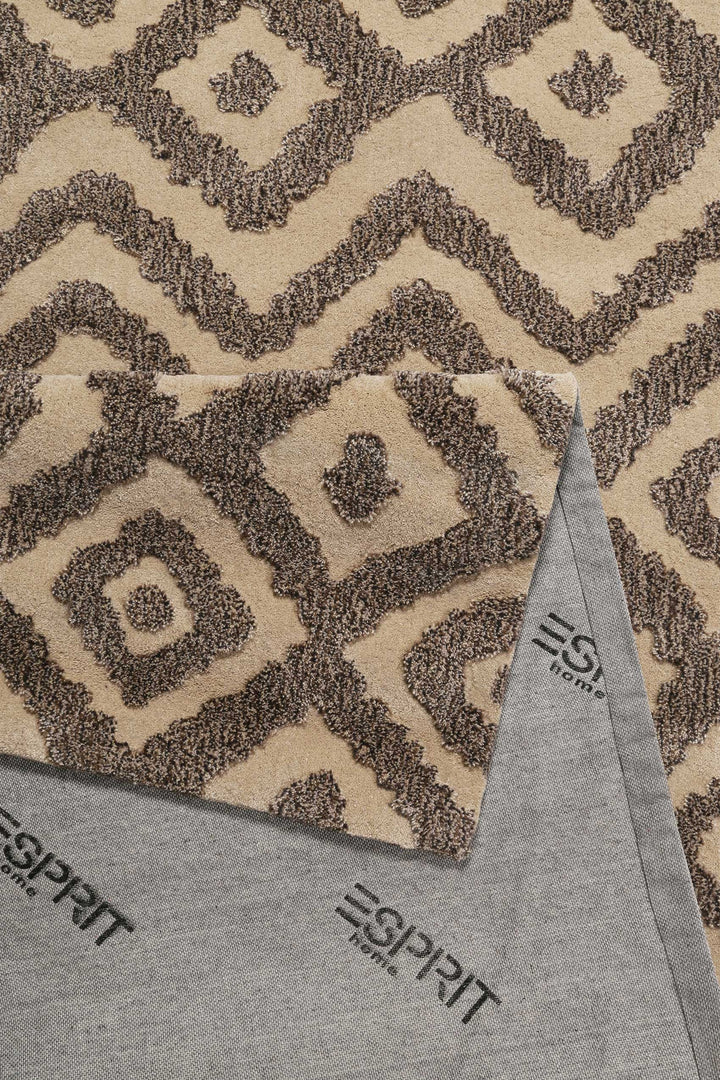 Africa Ethnic Teppich taupe Kurzflor rechteckig