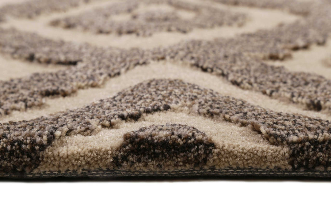 Africa Ethnic Teppich taupe Kurzflor rechteckig