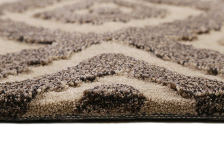 Africa Ethnic Teppich taupe Kurzflor rechteckig