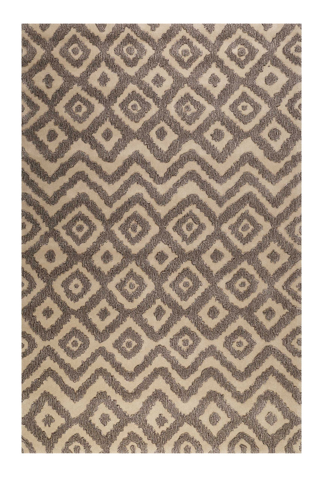 Africa Ethnic Teppich taupe Kurzflor rechteckig