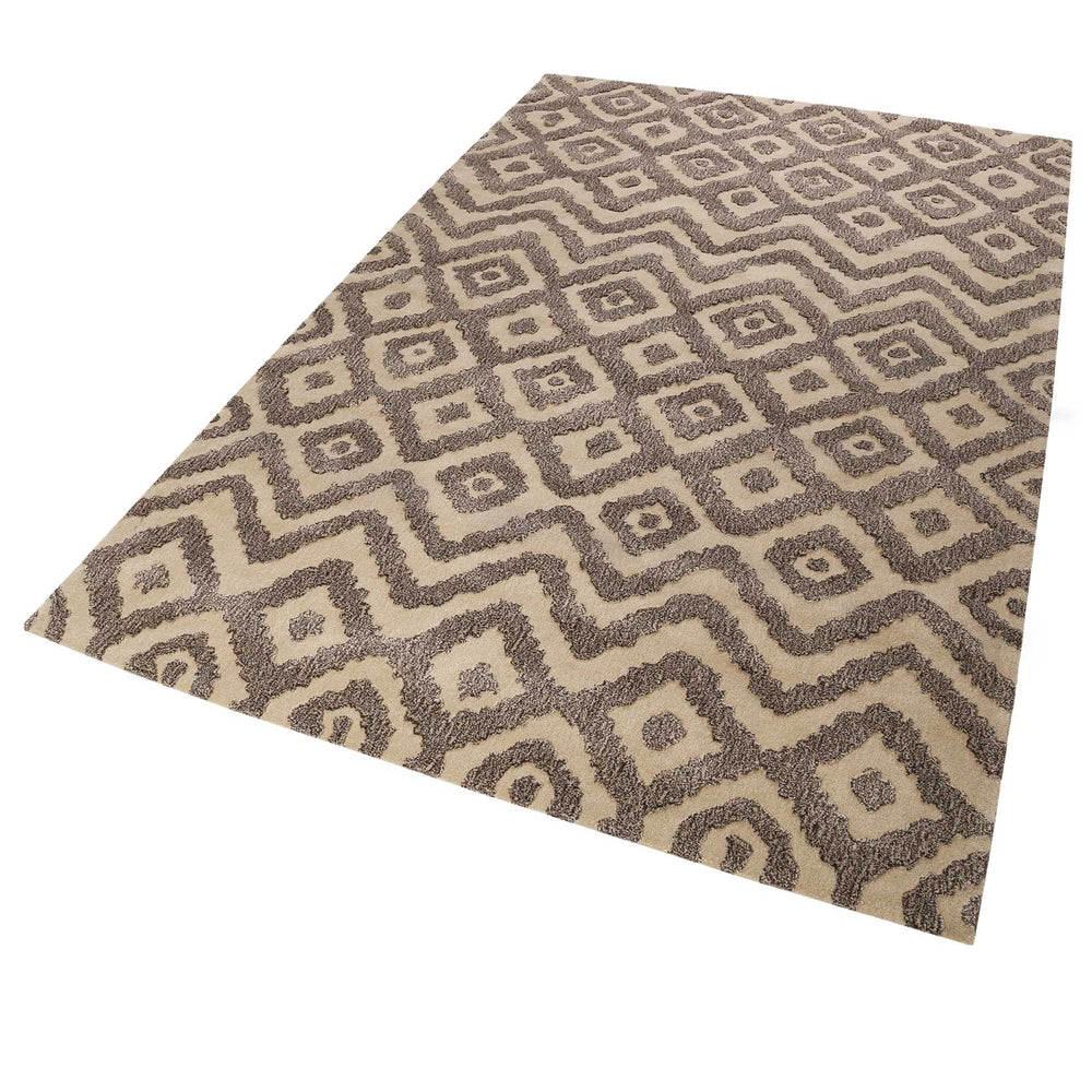 Africa Ethnic Teppich taupe Kurzflor rechteckig