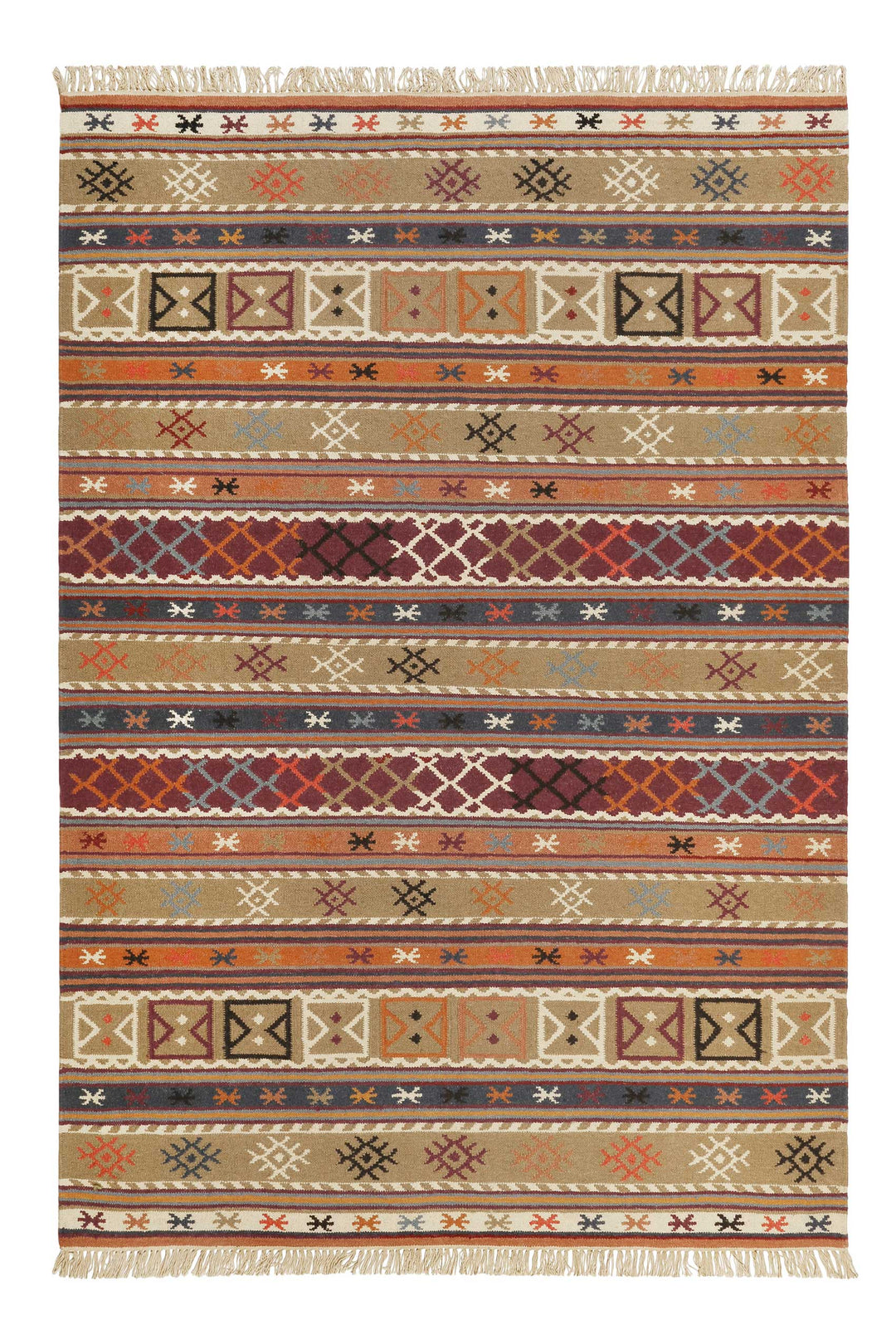 Agra Teppich multicolor Kurzflor rechteckig