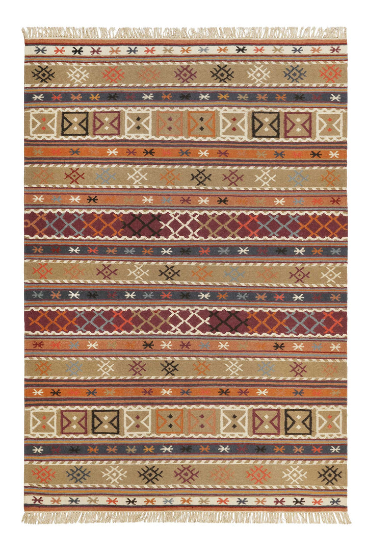 Agra Teppich multicolor Kurzflor rechteckig