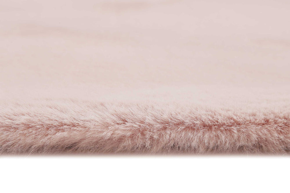 Alice Teppich rosa Hochflor rund