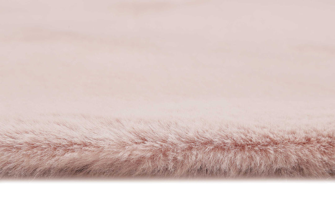 Alice Teppich rosa Hochflor rund