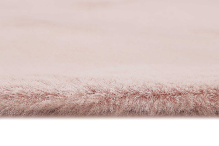 Alice Teppich rosa Hochflor rund