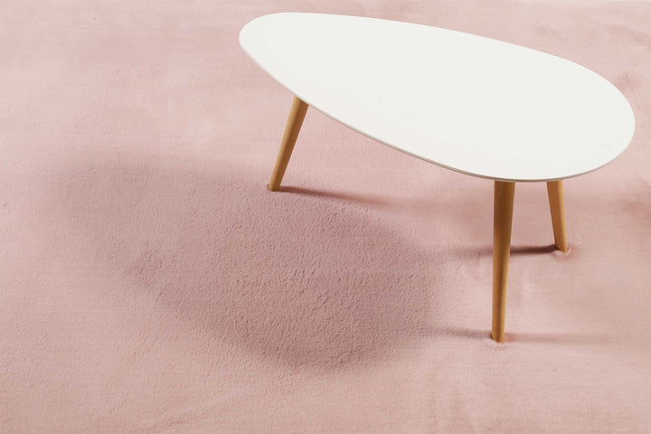 Alice Teppich rosa Hochflor rund