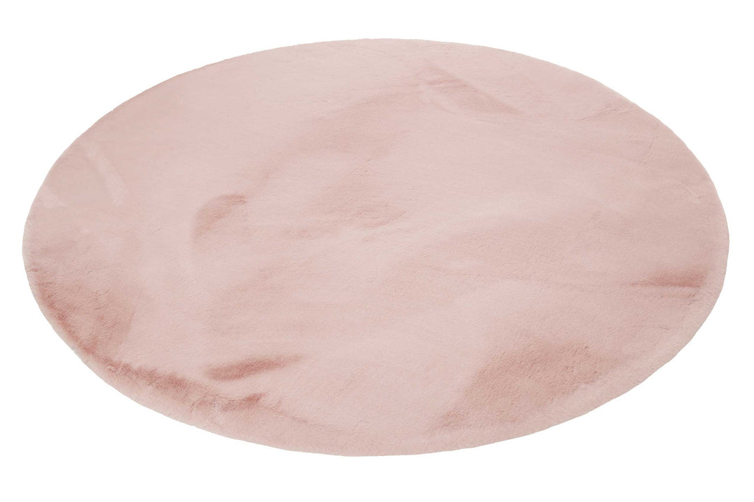 Alice Teppich rosa Hochflor rund