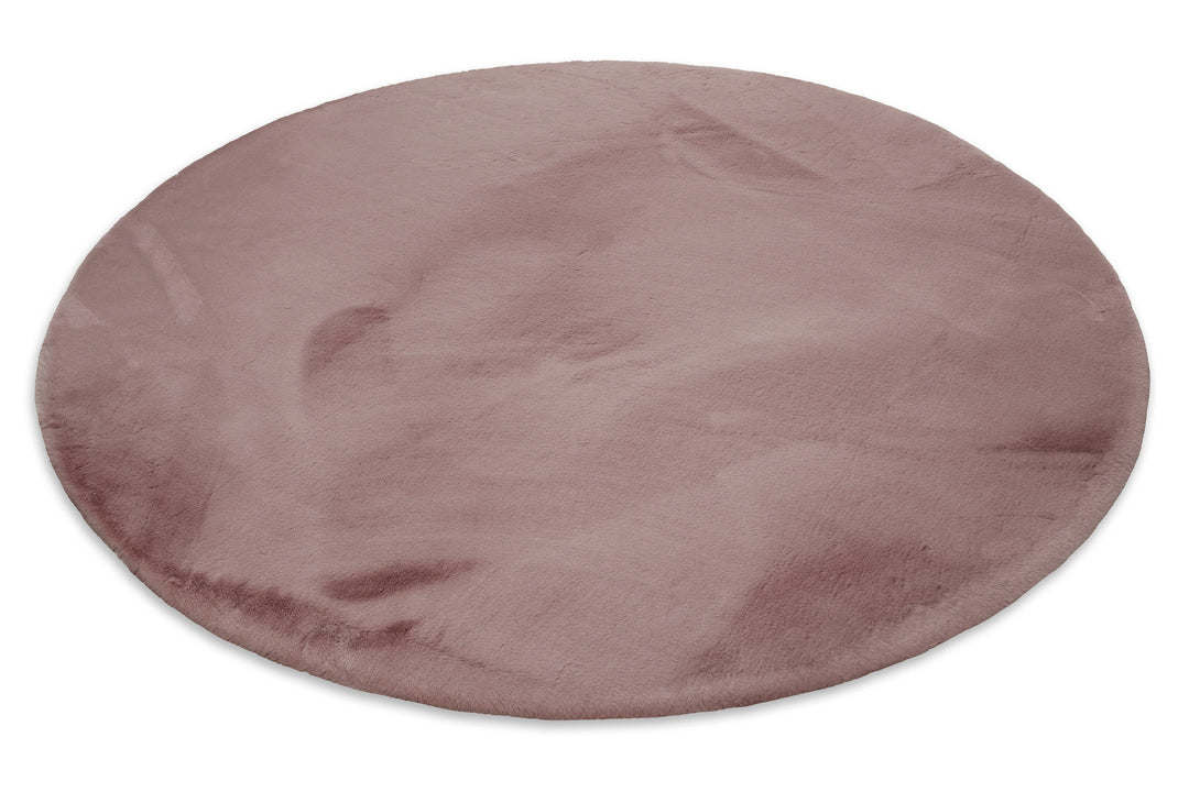 Esprit Teppich Rund Altrosa und sehr flauschig Hochflor "Alice"