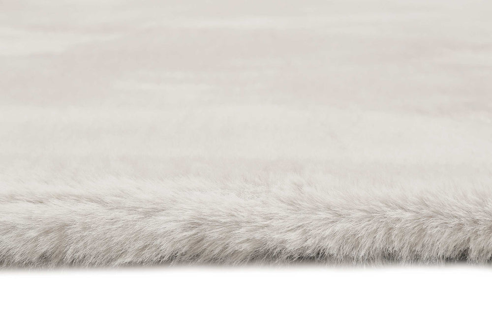 Alice Teppich greige Hochflor rund