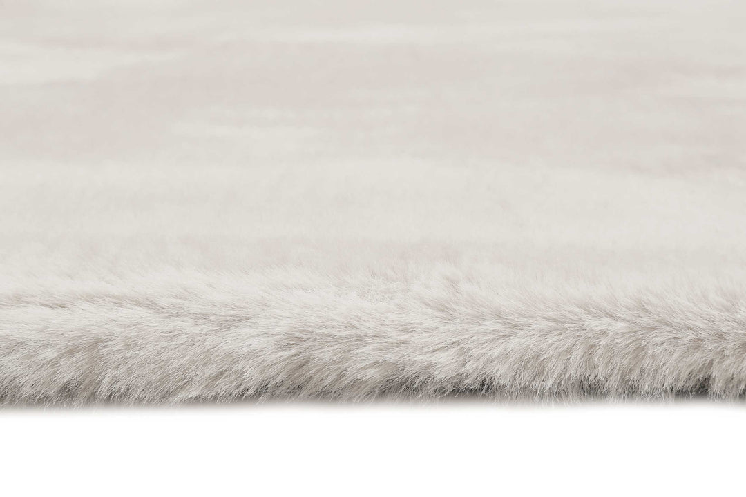 Alice Teppich greige Hochflor rund