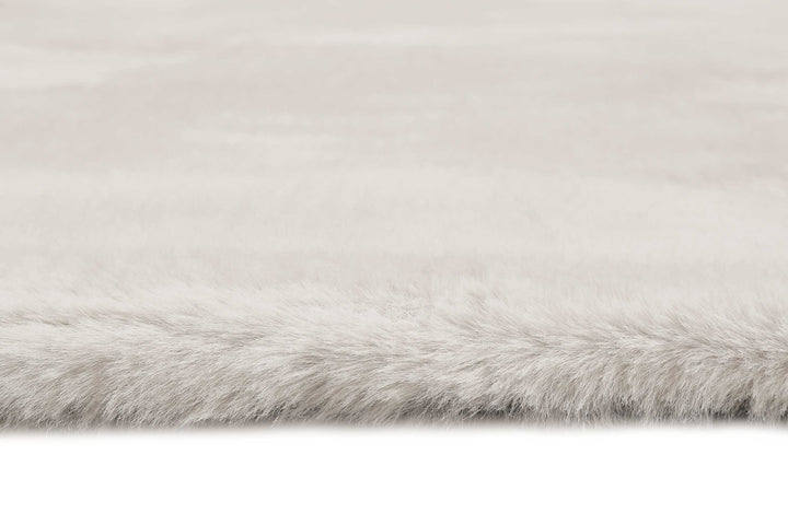 Alice Teppich greige Hochflor rund