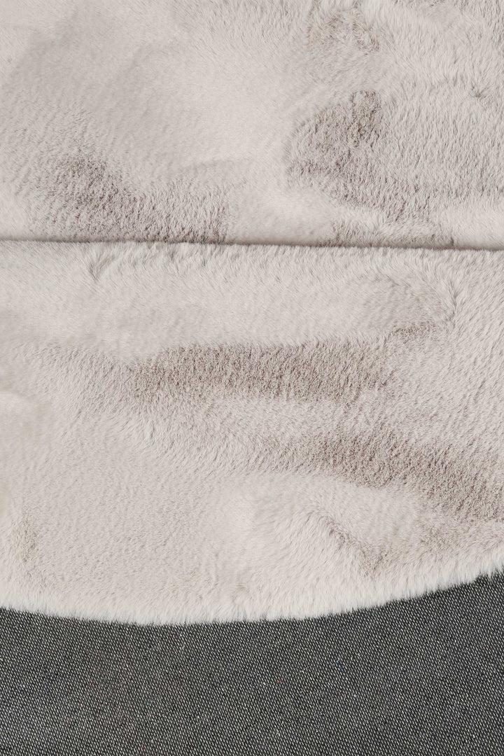 Alice Teppich greige Hochflor rund