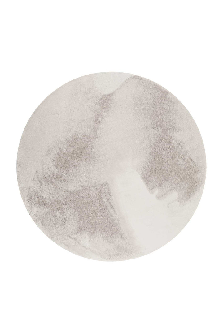 Alice Teppich greige Hochflor rund