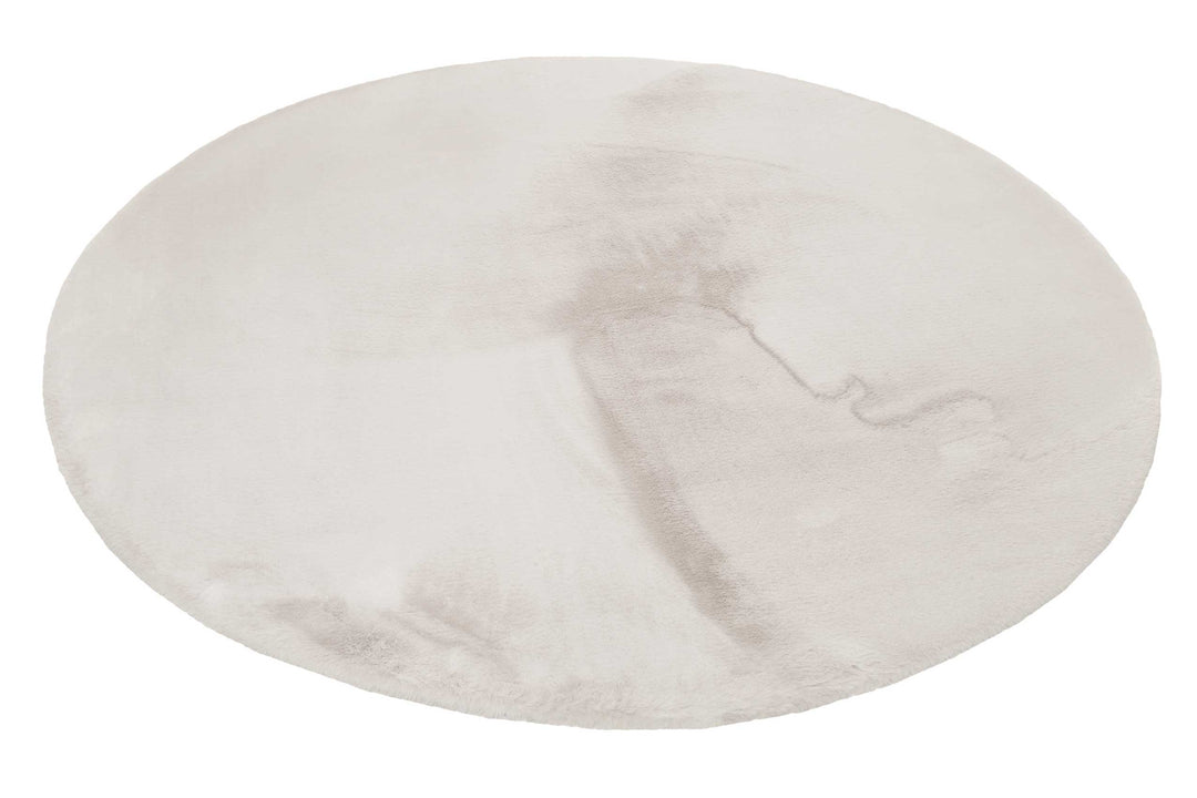 Alice Teppich greige Hochflor rund