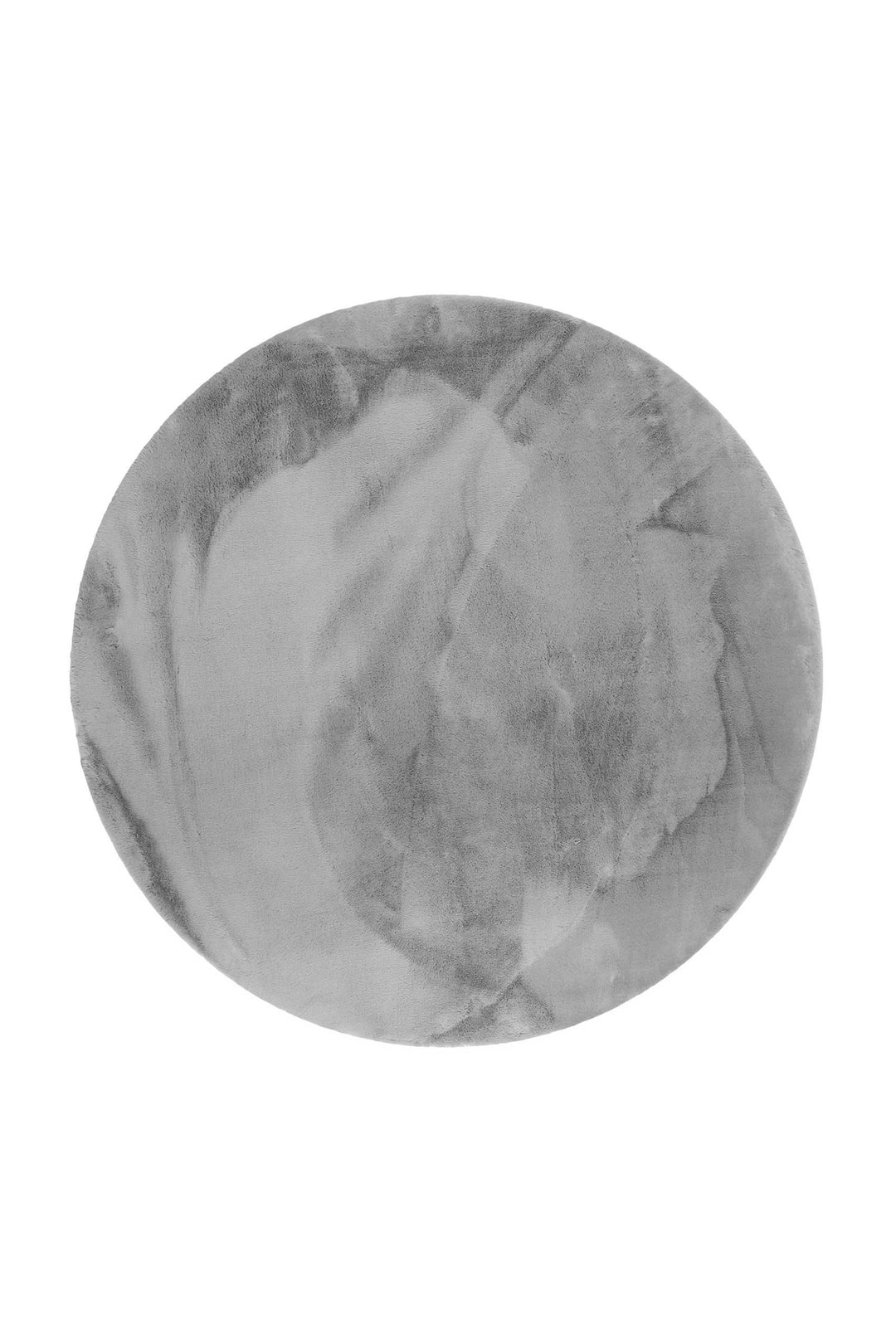 Alice Teppich grau Hochflor rund