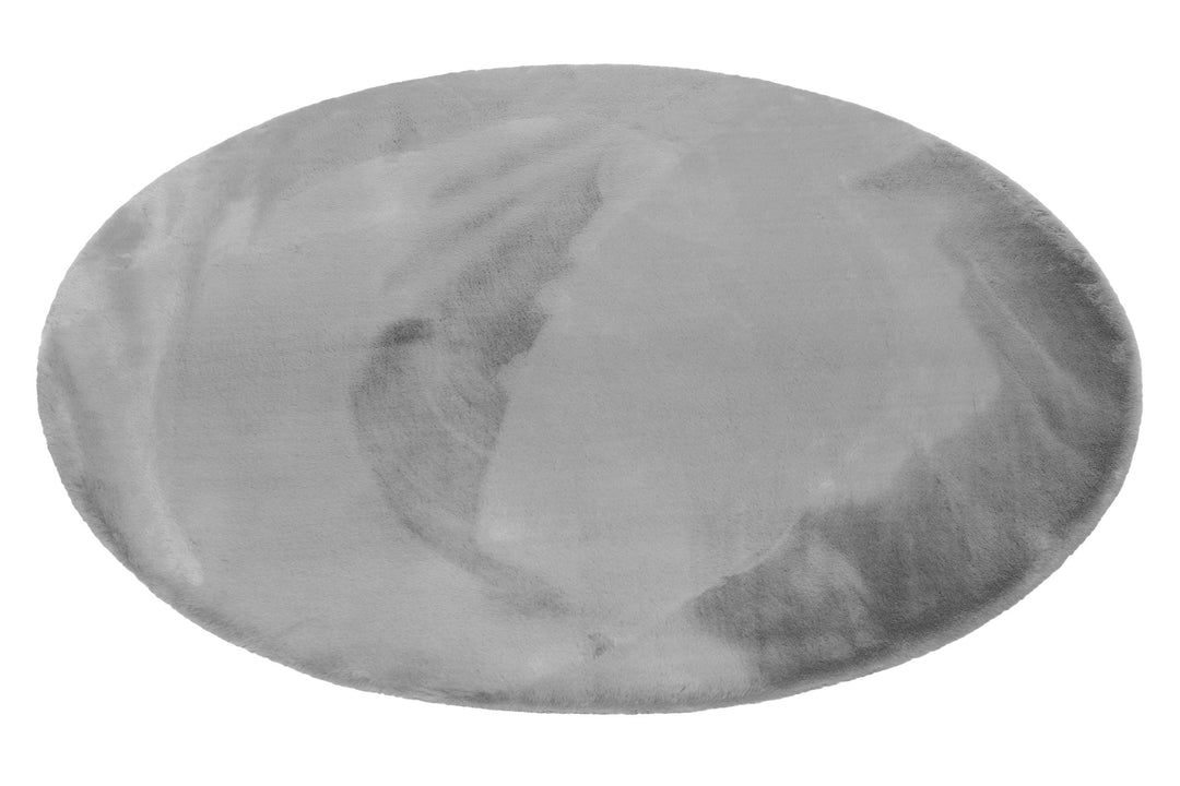 Alice Teppich grau Hochflor rund