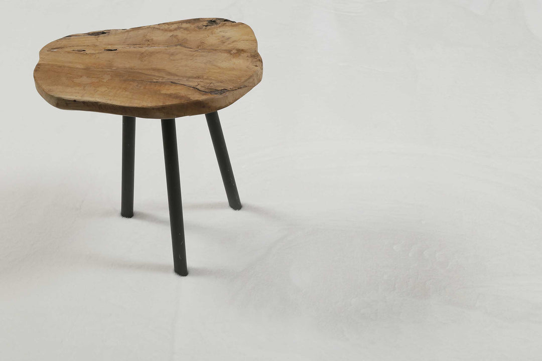 Alice Teppich beige weiß Hochflor rund