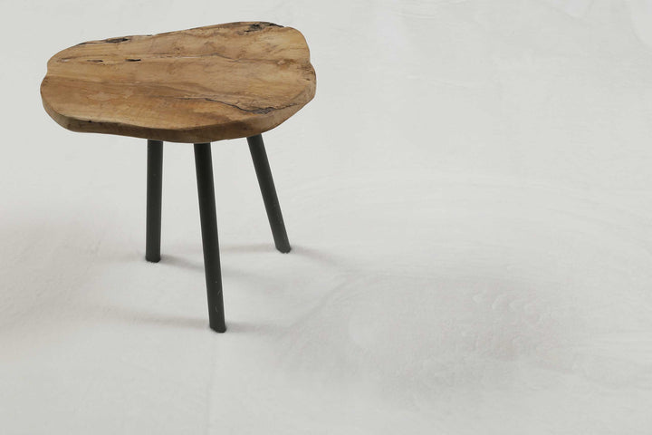 Alice Teppich beige weiß Hochflor rund