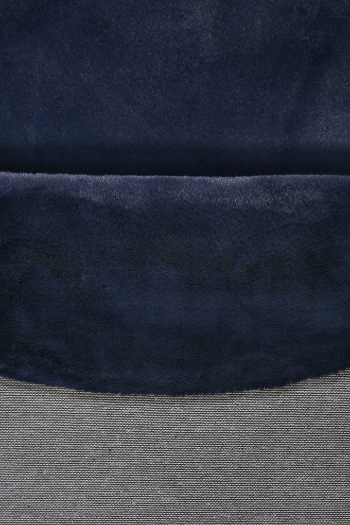 Alice Teppich dunkelblau Hochflor rund