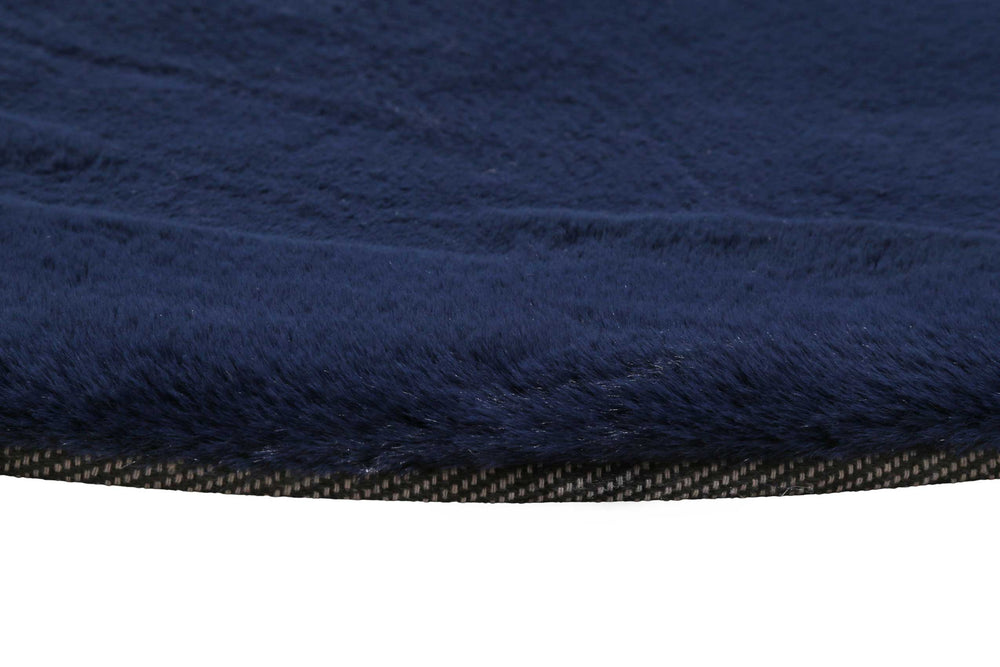 Alice Teppich dunkelblau Hochflor rund