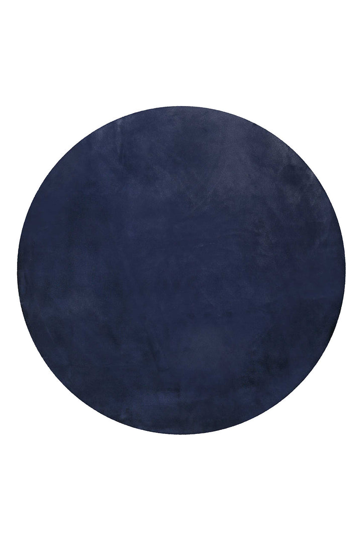 Alice Teppich dunkelblau Hochflor rund