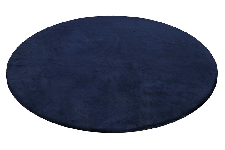 Alice Teppich dunkelblau Hochflor rund