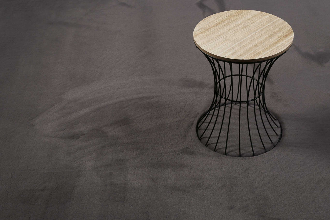 Alice Teppich anthrazit Hochflor rund