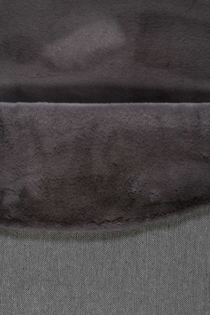 Alice Teppich anthrazit Hochflor rund