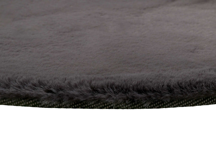 Alice Teppich anthrazit Hochflor rund