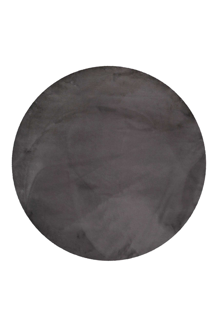 Alice Teppich anthrazit Hochflor rund