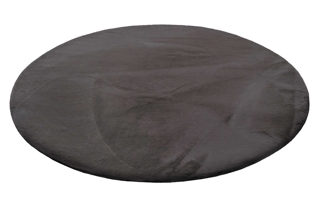 Alice Teppich anthrazit Hochflor rund