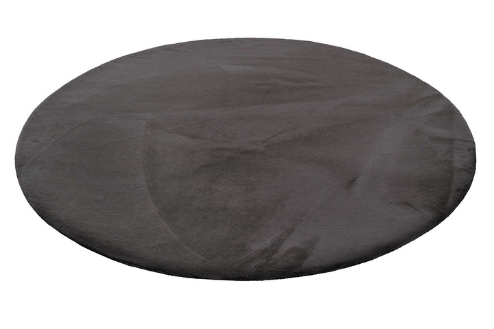 Alice Teppich anthrazit Hochflor rund