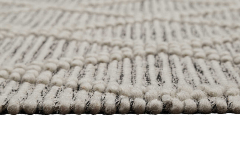 Esprit Teppich handgewebt Weiß Hellgrau aus Wolle » Amy «
