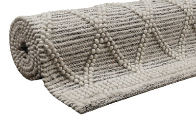 Esprit Teppich handgewebt Weiß Hellgrau aus Wolle » Amy «