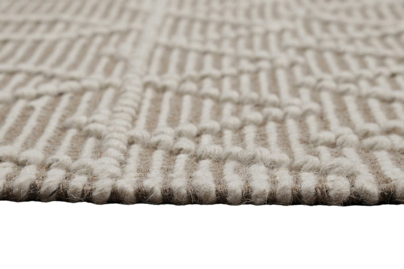 Esprit Teppich handgewebt Weiß Beige aus Wolle » Ana «