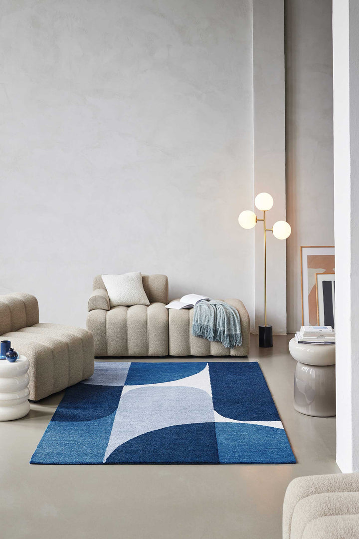 Backup Teppich dunkelblau Kurzflor rechteckig