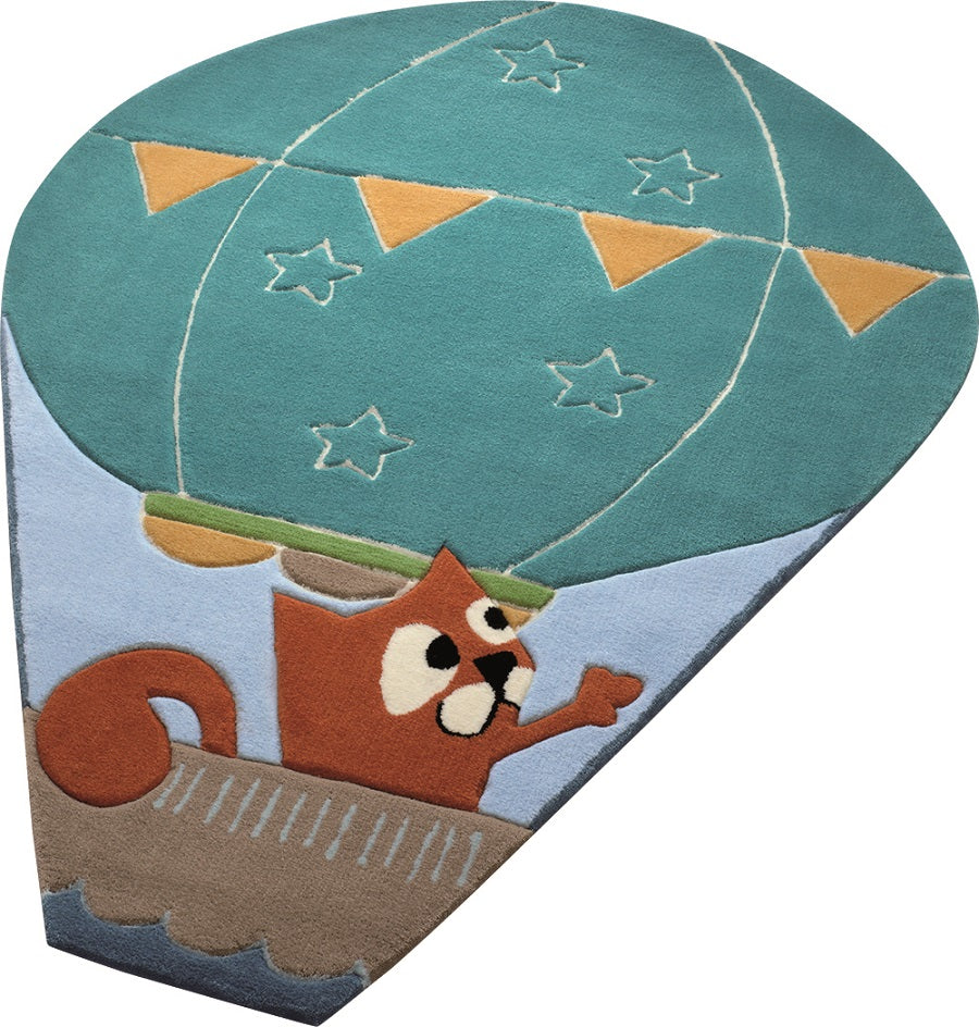 Balloon Teppich blau Kurzflor rechteckig