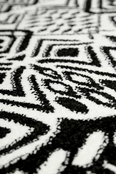 Esprit Teppich Schwarz Weiß Kurzflor » Black & White «