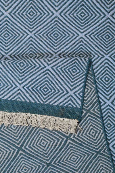 Esprit Handwebteppich Blau aus Wolle » Cairo «