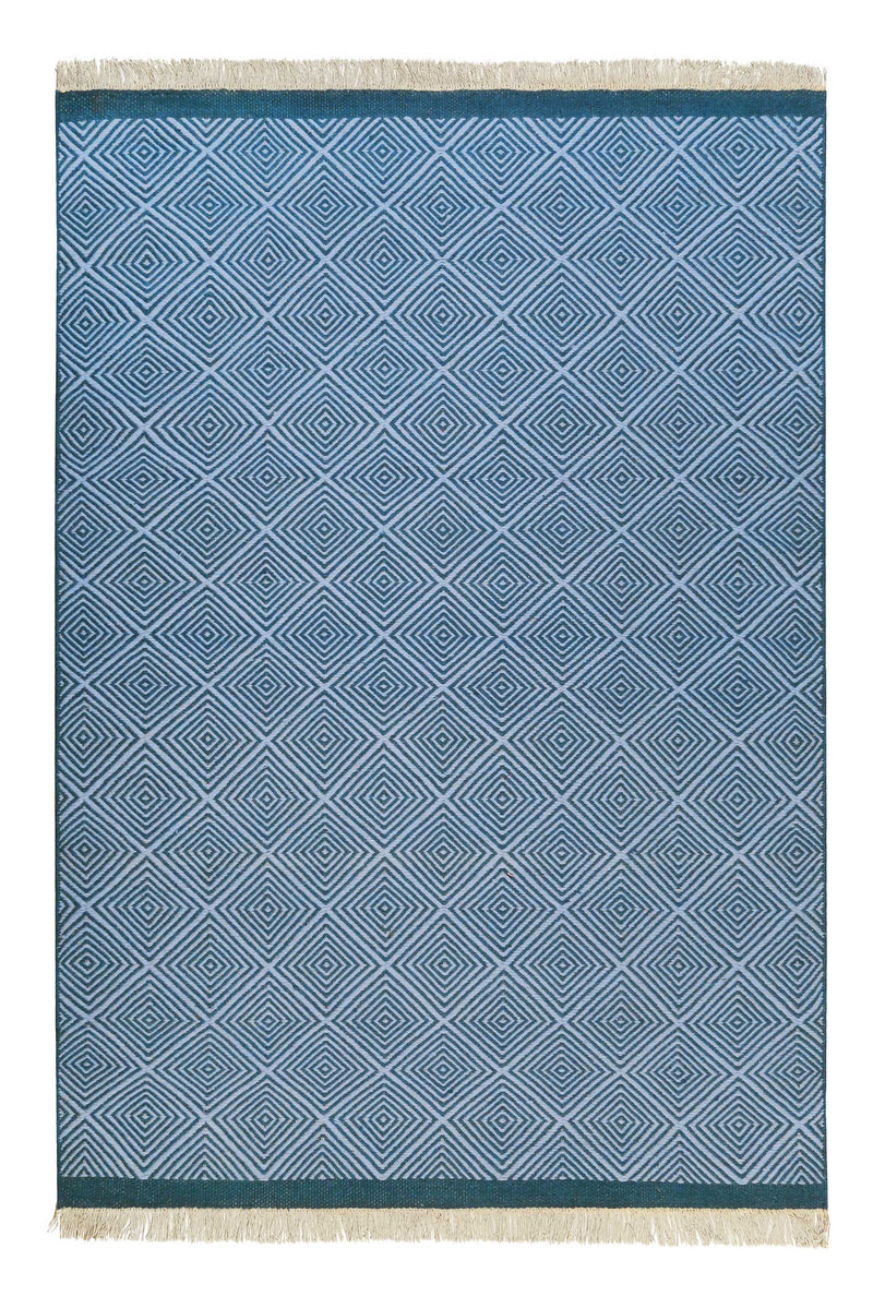Esprit Handwebteppich Blau aus Wolle » Cairo «
