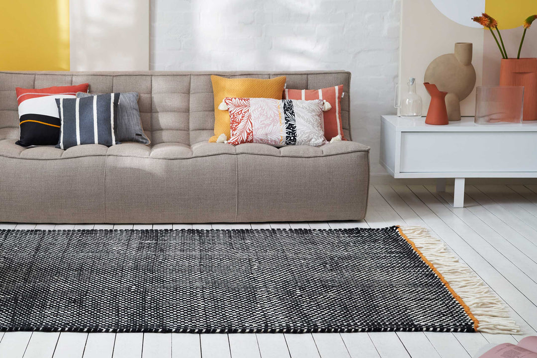 Casa Teppich schwarz Kurzflor rechteckig