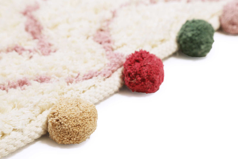 Esprit Handwebteppich Beige Rosa aus Baumwolle » Circus «