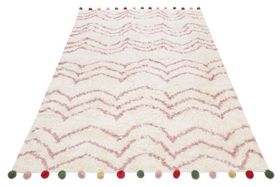 Esprit Handwebteppich Beige Rosa aus Baumwolle » Circus «