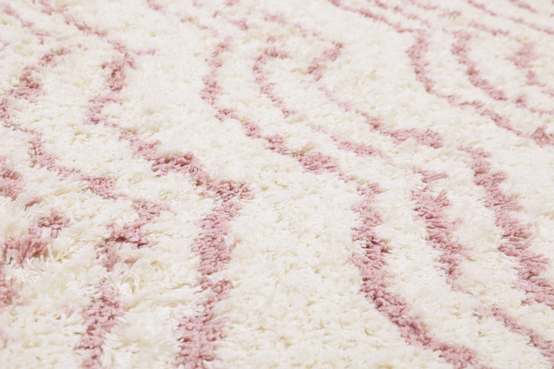 Esprit Handwebteppich Rund Beige Rosa aus Baumwolle » Circus «