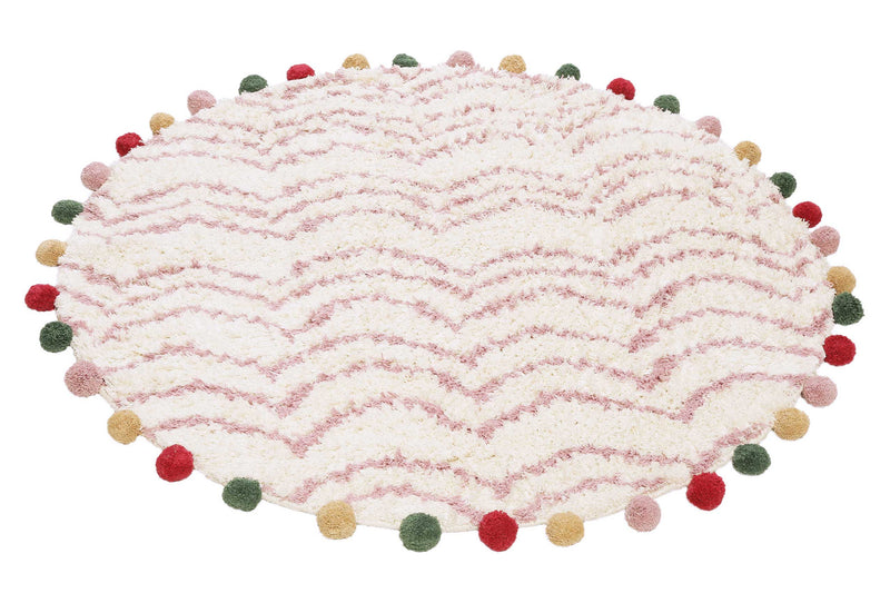 Esprit Handwebteppich Rund Beige Rosa aus Baumwolle » Circus «