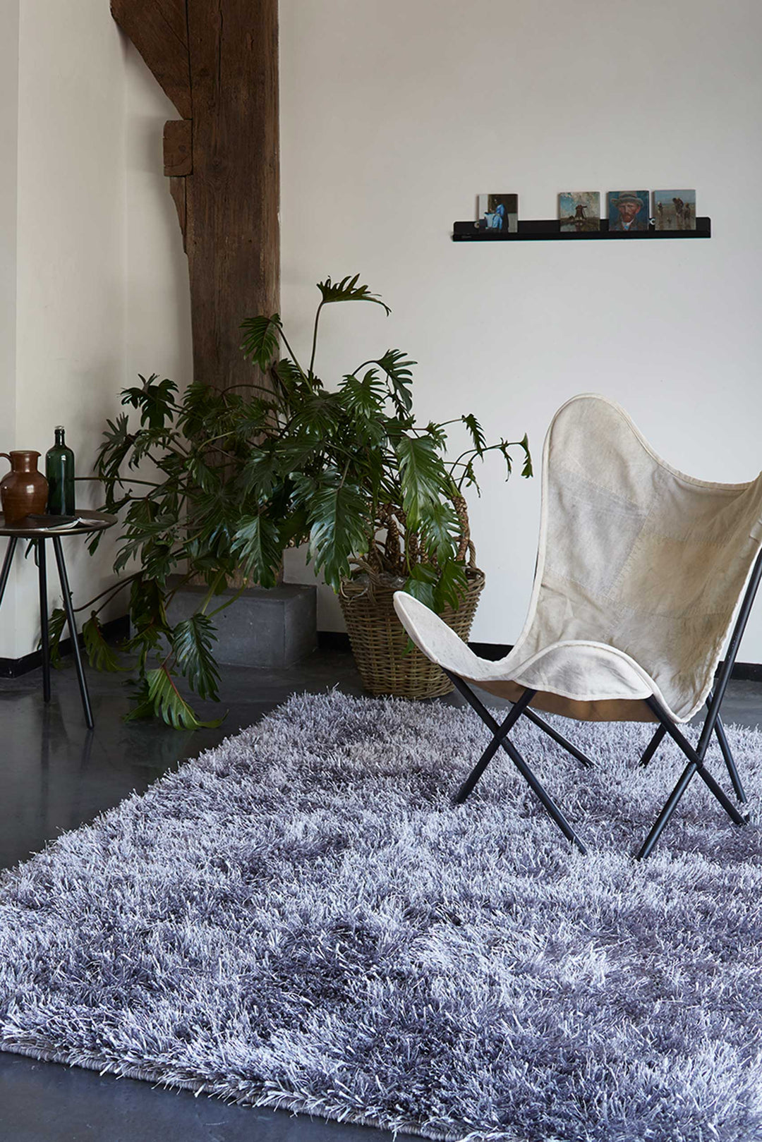 Cool Glamour Teppich silber Hochflor rechteckig