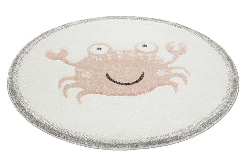 Crab Teppich beige rosa Kurzflor rechteckig